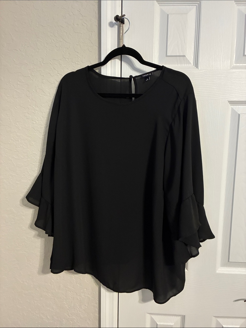 torrid Black Ruffle Sleeve Blouse
